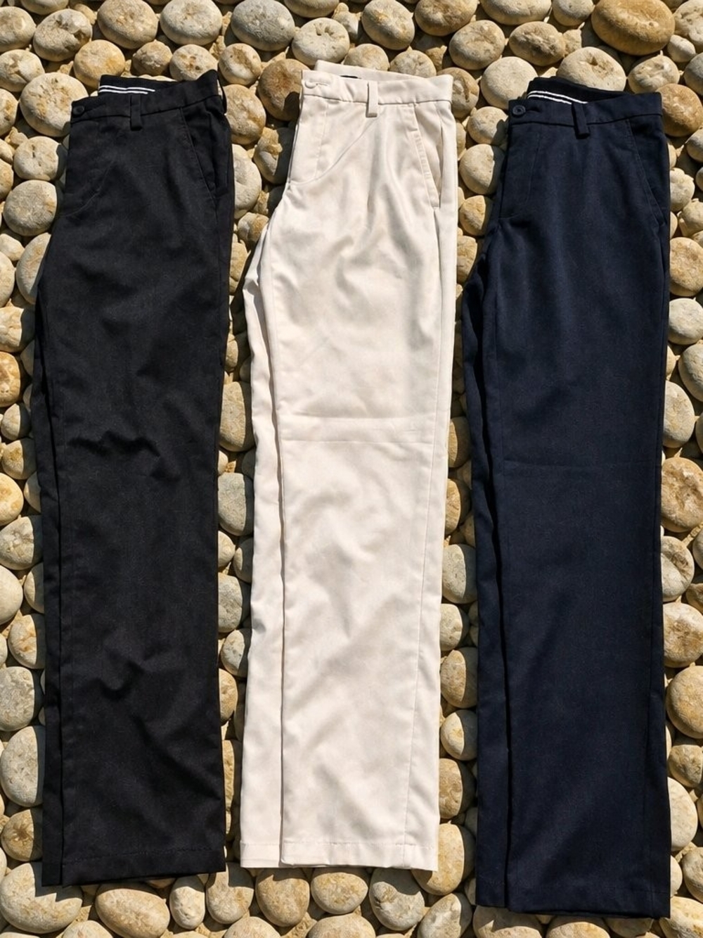 3 Pair Amazon Essentials Men’s Navy White Black Stretch Golf Pants 29W x 34L